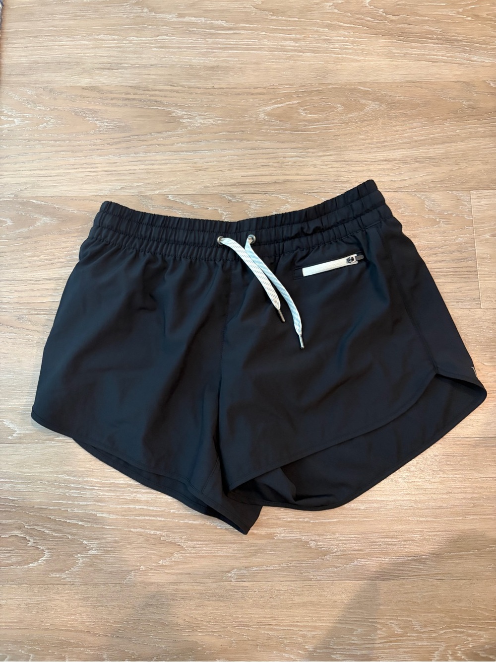 Vuori Black Athletic Drawstring Shorts with Zip Pocket